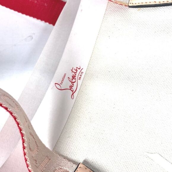 Christian Louboutin Tote Bag Cabalace Shoelace Shoulder Canvas Leather - Picture 9 of 10